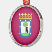 Vlag Madrid Spanje (stad) Metalen Ornament (Links)