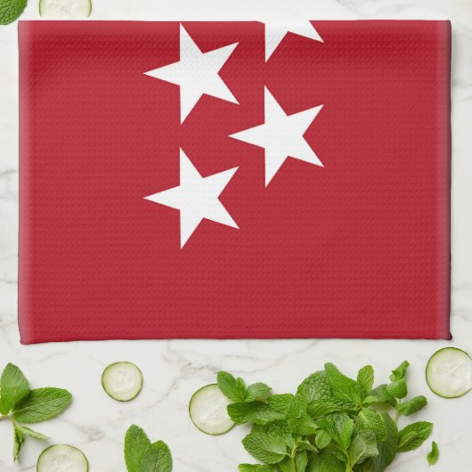 vlag Madrid Spanje Theedoek (Gevouwen)