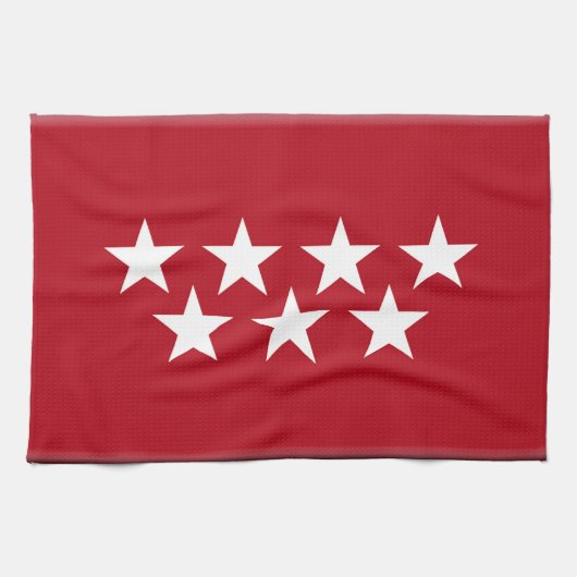 vlag Madrid Spanje Theedoek (Horizontaal)