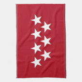 vlag Madrid Spanje Theedoek (Verticaal)