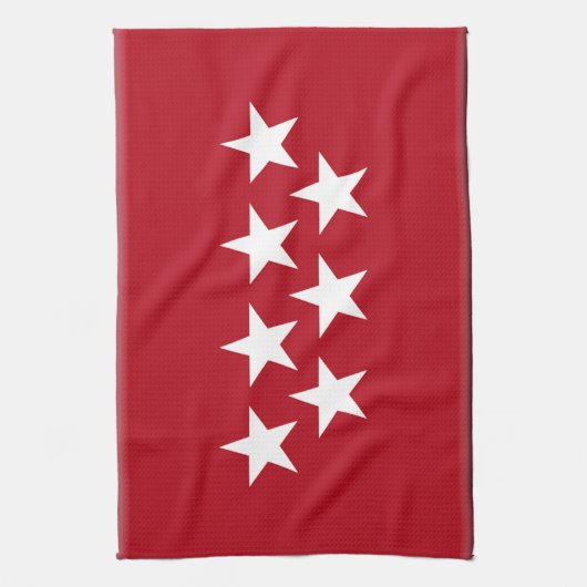 vlag Madrid Spanje Theedoek (Verticaal)