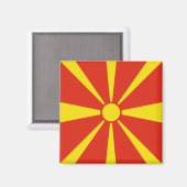 Vlag Magnet Noord-Macedonië (Voorkant / Achterkant)