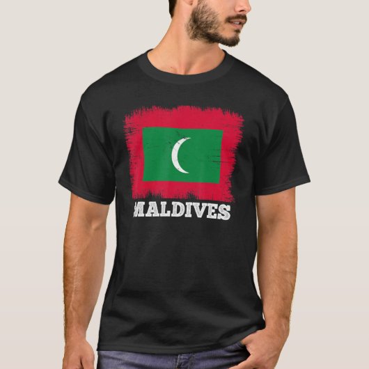  vlag Malediven Land Retro Vlag Maldiviaans T-shirt (Voorkant)