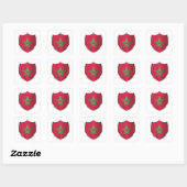 vlag Marokko Silver Shield Vierkante Sticker (Vel)