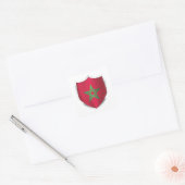 vlag Marokko Silver Shield Vierkante Sticker (Envelop)