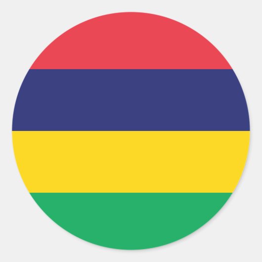 Vlag Mauritius/Mauritius Ronde Sticker (Voorkant)