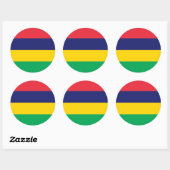 Vlag Mauritius/Mauritius Ronde Sticker (Vel)