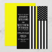 Vlag met de vlag van een dun gele lijnzender kaart (Voorkant / Achterkant)