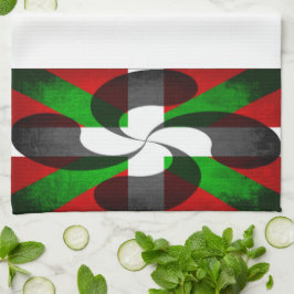 Vlag met drukke Baskische vlag en keukenhanddoek v