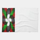 Vlag met drukke Baskische vlag en keukenhanddoek v (Horizontaal)