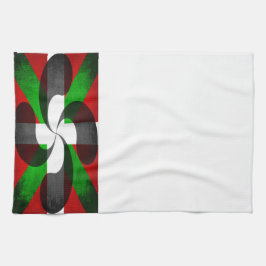 Vlag met drukke Baskische vlag en keukenhanddoek v