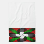 Vlag met drukke Baskische vlag en keukenhanddoek v (Verticaal)