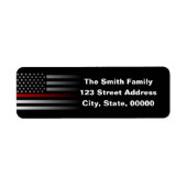 Vlag met dun rode lijn etiket (Voorkant)