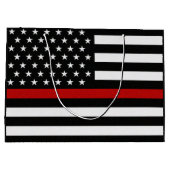 Vlag met dun rode lijn groot cadeauzakje (Achterkant)