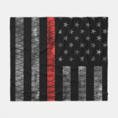 Vlag met dunne rode lijn fleece deken (Voorkant (Horizontaal))