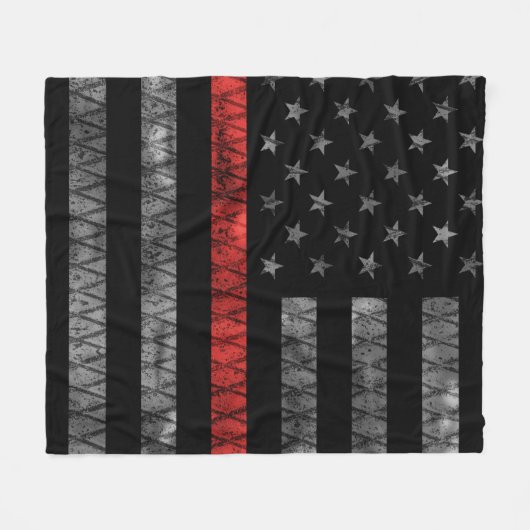 Vlag met dunne rode lijn fleece deken (Voorkant (Horizontaal))