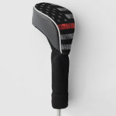 Vlag met dunne rode lijn golfheadcover (Schuin)
