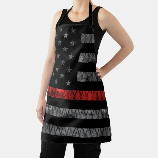 Vlag met dunne rode lijn schort (Insitu)