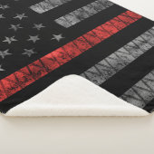 Vlag met dunne rode lijn sherpa deken (3/4)