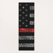 Vlag met dunne rode lijn yogamat (Achterkant)