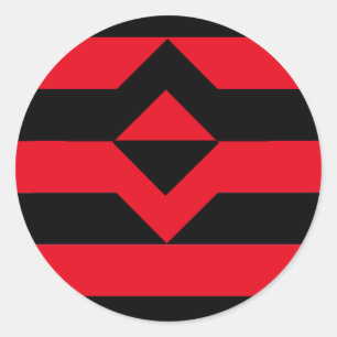 Vlag met eerste voorsprong ronde sticker