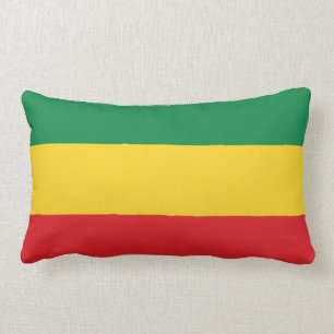 Vlag met groene, gouden (gele) en rode kleuren kussen