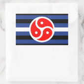 Vlag met lederen praktijkvoorsprong rechthoekige sticker (Tas)