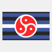 Vlag met lederen praktijkvoorsprong rechthoekige sticker (Voorkant)