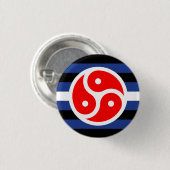 Vlag met lederen praktijkvoorsprong ronde button 3,2 cm (Voorkant /achterkant)