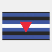 Vlag met lederen queer rechthoekige sticker (Voorkant)