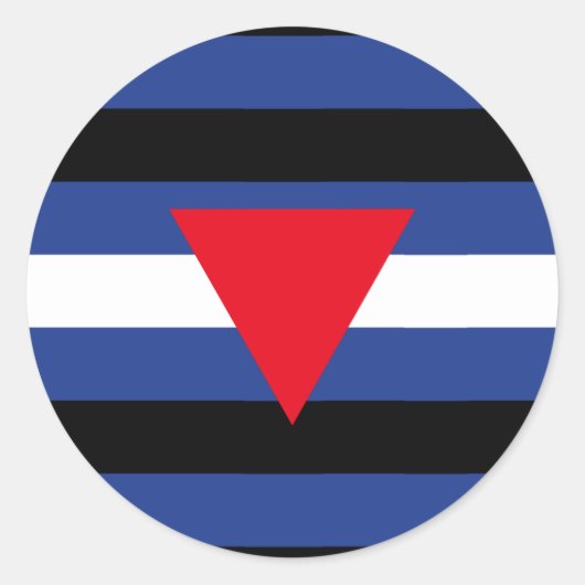 Vlag met lederen queer ronde sticker (Voorkant)