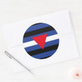 Vlag met lederen queer ronde sticker (Envelop)