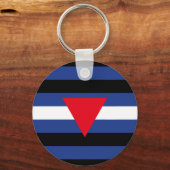 Vlag met lederen queer sleutelhanger (Voorkant)