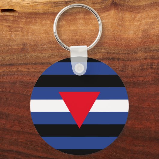 Vlag met lederen queer sleutelhanger (Voorkant)
