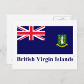 vlag met naam van de Britse Maagdeneilanden Briefkaart (Voorkant / Achterkant)