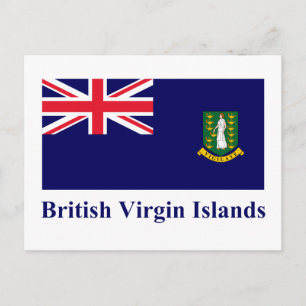 vlag met naam van de Britse Maagdeneilanden Briefkaart
