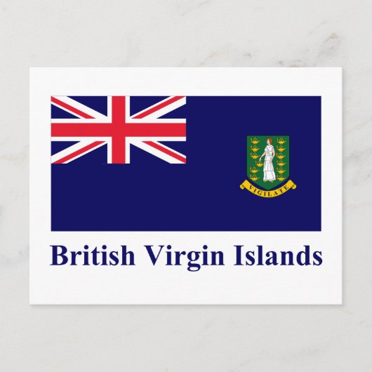vlag met naam van de Britse Maagdeneilanden Briefkaart (Voorkant)