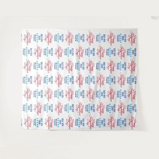 Vlag met 'Onafhankelijkheidsdag 4 juli' - Step en Wandkleed (Voorkant (horizontaal))