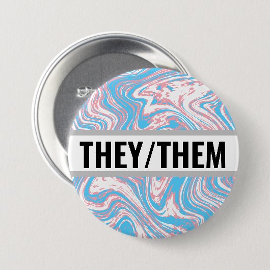 vlag met randapparaten en transgenders ronde button 7,6 cm (Voorkant /achterkant)