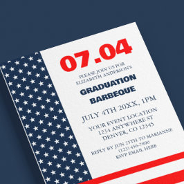 Vlag met sterren en strepen 4 juli diploma-uitreik kaart
