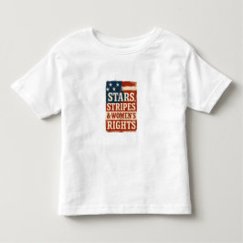 Vlag met sterren, strepen en vrouwenrechten in dis kinder shirts