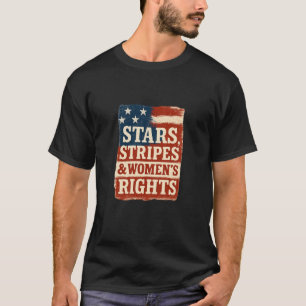 Vlag met sterren, strepen en vrouwenrechten in dis t-shirt