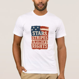 Vlag met sterren, strepen en vrouwenrechten in dis t-shirt
