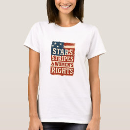 Vlag met sterren, strepen en vrouwenrechten in dis t-shirt