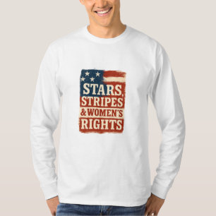 Vlag met sterren, strepen en vrouwenrechten in dis t-shirt