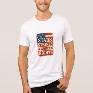 Vlag met sterren, strepen en vrouwenrechten in dis Tri-Blend shirt