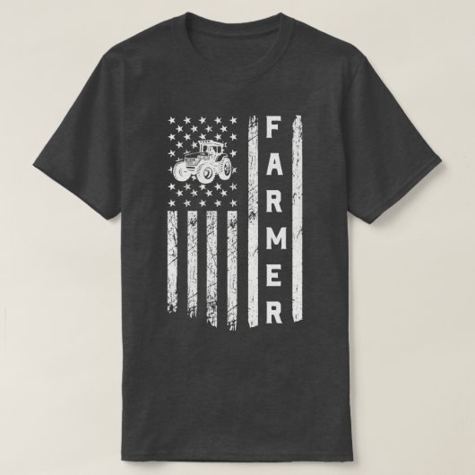 Vlag met tractorpatriottische boer t-shirt (Design voorkant)