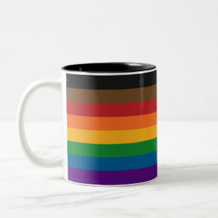 Vlag met vaste inclusief regenboogpride tweekleurige koffiemok