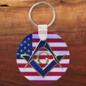 Vlag met vierkant en kompas sleutelhanger (Voorkant)