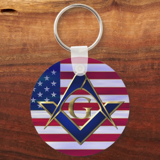 Vlag met vierkant en kompas sleutelhanger (Voorkant)